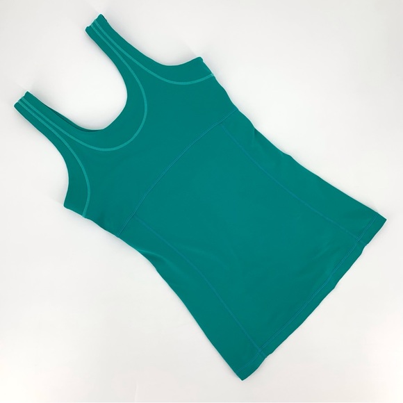 lucy Sea Green Power Yoga Extra Long Moisture Wicking Tank, Small - Picture 10 of 16